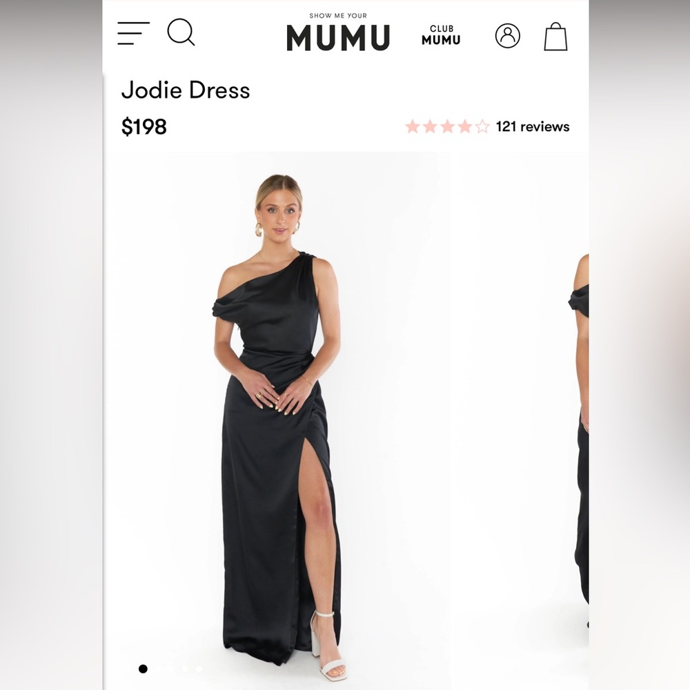 Show Me Your Mumu Jodi Dress (M) Black Lux Satin